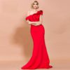 Sexy One Shoulder Ruffles Evening Party Maxi Dress - Image 5