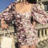 Sexy Patchwork Floral Print Mini Dresses - Image 2