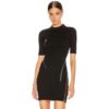 Sexy Short Sleeve Asymmetric Zipper Evening Party Dress