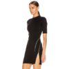 Sexy Short Sleeve Asymmetric Zipper Evening Party Dress - Image 4