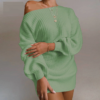 Sexy off shoulder lantern sleeve casual dress - Image 4