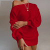 Sexy off shoulder lantern sleeve casual dress - Image 5