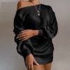 Sexy off shoulder lantern sleeve casual dress - Image 6