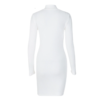 Sexy slim fit dress Solid color tight high collar long sleeve dress - Image 9