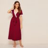 Short Sleeve Deep V Neck Sexy Nightwear Lingerie - Image 4