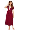 Short Sleeve Deep V Neck Sexy Nightwear Lingerie - Image 6