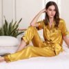 Short Sleeve Shirt Long Pants Nightwear