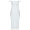Sleeveless Sexy Slash Neck Belt Celebrity Party Bodycon Dresses - Image 4