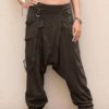 Solid Elastic Waist Button Casual Pants - Image 10