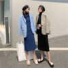 Solid Turtleneck Knitted  Elegant Sweater Dress - Image 4