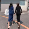 Solid Turtleneck Knitted  Elegant Sweater Dress - Image 7