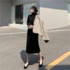 Solid Turtleneck Knitted  Elegant Sweater Dress - Image 10
