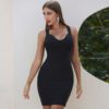 Spaghetti Strap Hollow Out Sexy Bodycon Celebrity Party Dress