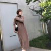 Straight Elegant Turtleneck Patchwork Sweater Dress - Image 4