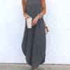 Straps Neck Sleeveless Floor Length Maxi Dress - Image 5