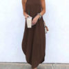 Straps Neck Sleeveless Floor Length Maxi Dress - Image 4