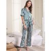 Stripe Short Sleeve Shirt Long Pants Nightwear - Image 3