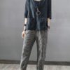 Striped High Elastic Waist Long Harem Pants - Image 2