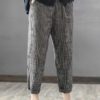 Striped High Elastic Waist Long Harem Pants - Image 4