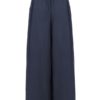 Wide Leg Casual Solid Color Loose High Elastic Waist Side Pockets Pants - Image 4