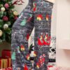 Wide Leg Christmas Print Elastic Waist Trousers Pants - Image 4