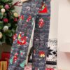 Wide Leg Christmas Print Elastic Waist Trousers Pants - Image 5