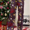 Wide Leg Christmas Print Elastic Waist Trousers Pants - Image 6