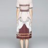 Animal Print Turndown Collar Long Dress - Image 2