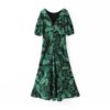 Boho Floral Print O Neck Sexy Backless Dress - Image 3