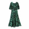 Boho Floral Print O Neck Sexy Backless Dress - Image 4