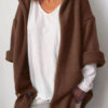 Casual Hooded Neck Long Sleeves Cardigans Sweaters - Image 3