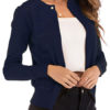 Casual Jewel Neck Long Sleeve Short Sweaters Cardigan
