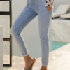 Casual Solid Color Pants Tapered Fit Denim Trousers - Image 2