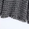 Casual Stand Neck Fashion Chic Plaid Tassels Sweatshirt - Image 5