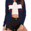 Casual Sweaters Jewel Neck Long Sleeve Short Cardigans
