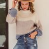 Casual contrast loose sweater