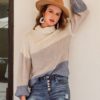 Casual contrast loose sweater - Image 4