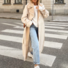 Causal fashion long straight coat