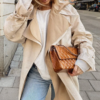 Causal fashion long straight coat - Image 2