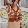 Causal stripe Office lady sweater - Image 2