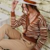 Causal stripe Office lady sweater - Image 3