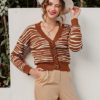 Causal stripe Office lady sweater - Image 4