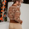 Causal stripe Office lady sweater - Image 6