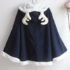 Christmas Deer Lolita Cape Coat Hooded Pom Poms Outerwear - Image 2