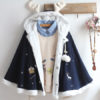 Christmas Deer Lolita Cape Coat Hooded Pom Poms Outerwear - Image 3