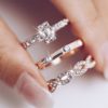 Crystal Twist Ring Couples Engagement Wedding Jewelry - Image 2