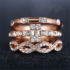 Crystal Twist Ring Couples Engagement Wedding Jewelry - Image 3