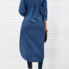 Denim Turndown Collar Long Sleeve High Low Casual Shirts - Image 5