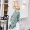 Ditsy Floral Frill Neck Pleated Front Flounce Sleeve Top - Image 4