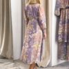 Elegant V-neck long sleeve flower dress - Image 4